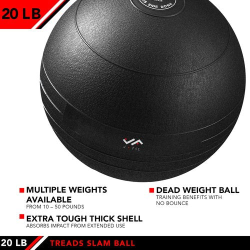JFIT Slam Ball, Classic Black, 20 LB