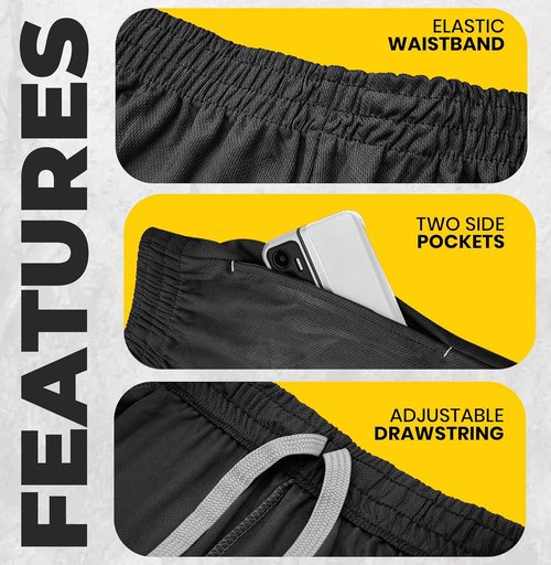NY Threads Men's Athletic Shorts - Quick Dry Lightweight Running Gym Shorts with Pockets