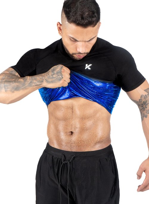 Kewlioo Sauna Shirt for Men - Heat Trapping Sweat Vest, Sauna Suit For Men, Compression Workout Sweat Suit for Gym, Workouts (Black, XL)