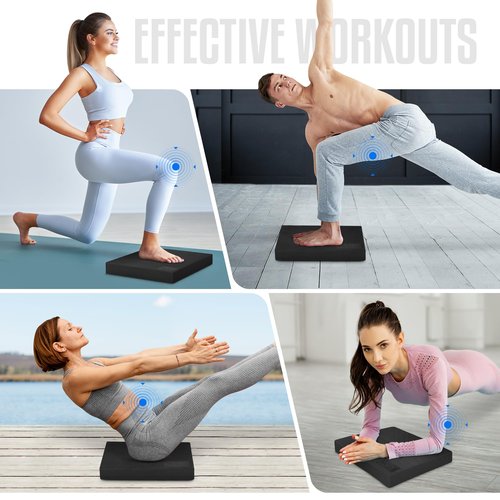 Yes4All Balance Pad, Nonslip TPE Foam Balance Pad with Upgraded Sizes - L, XL, XXL Balance Mat for Fitness, Yoga & Stability Training - Multicolor Options - L, Black