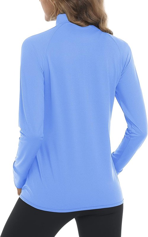 MAGCOMSEN Women's Lightweight Athletic Jacket - UPF 50+ Sun Protection, Full Zip, Long Sleeve, Outdoor Hiking