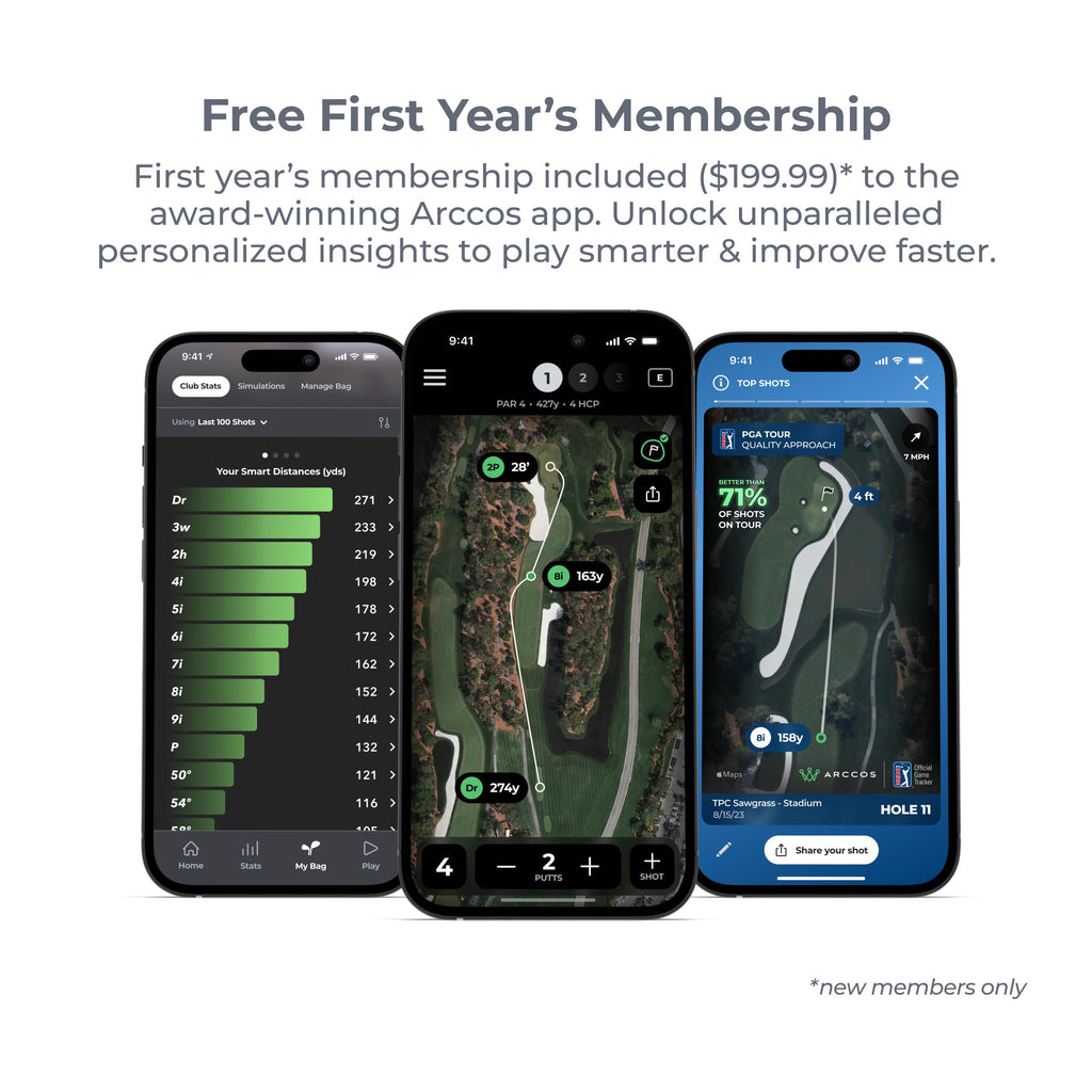 Arccos Smart Sensors: Automatic Golf Game Tracking System, A.I. Powered Caddie, A.I. GPS Rangefinder & Smart Club Distances