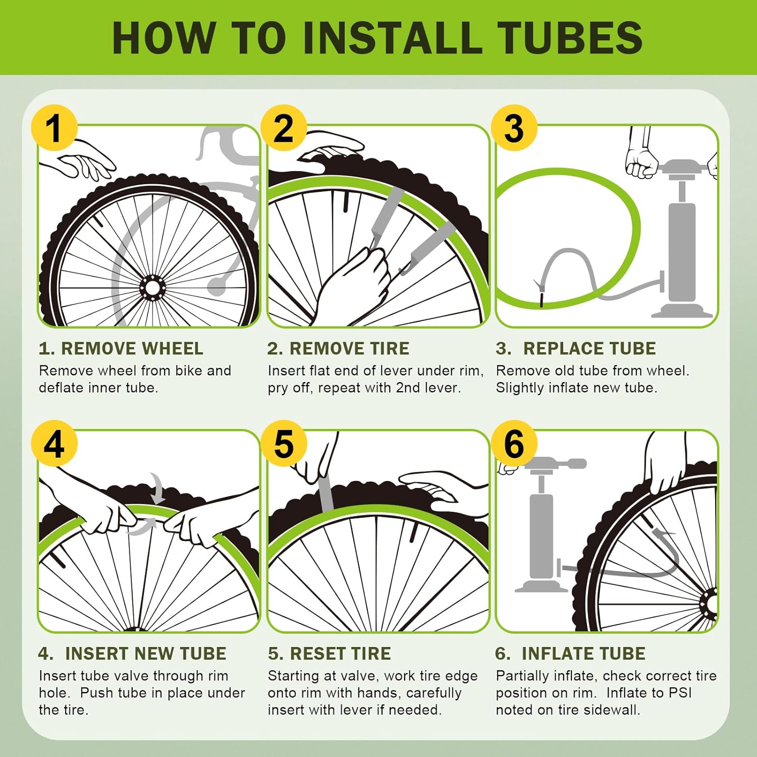 Skiennix Bike Tubes - 20/26" Inner Tubes with 35mm AV Schrader Valve & Tire Levers - 2/4 Pack
