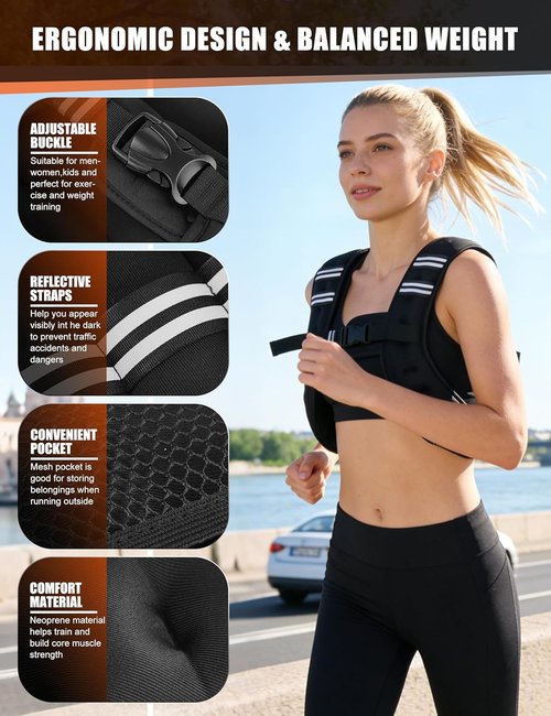 Henkelion Weighted Vest - Adjustable Weight Vest for Men, Women & Kids | Ideal for Running & Training