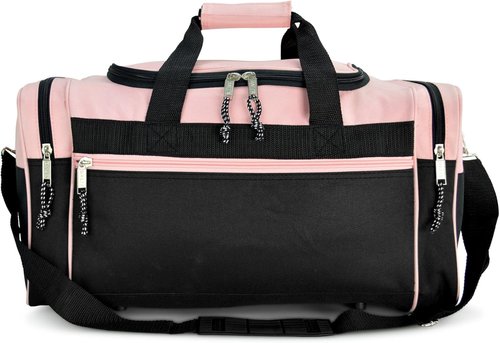 DALIX 21" Pink Sports Duffle Bag - Adjustable Strap Gym & Travel Duffel for All Activities