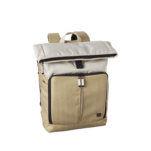 WILSON Lifestyle Foldover Tennis Backpack - Khaki, Holds up to 2 Rackets