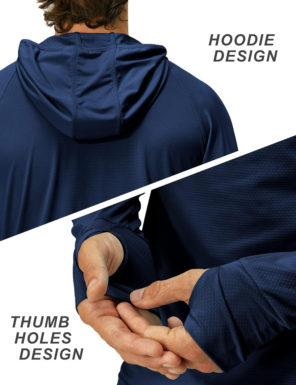 Skiennix Men's UPF 50+ Long Sleeve Sun Protection Hoodie - UV Rash Guard for Fishing & Outdoor Activities