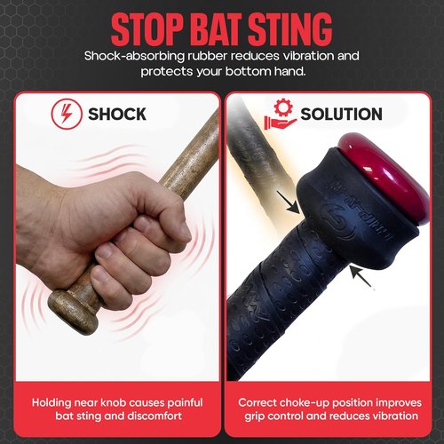 Grip-N-Rip Knob Stacker Choke-Up Ring for Baseball/Softball Bats - Custom Fit & Comfort