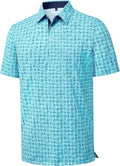 Alimens & Gentle Men's Moisture-Wicking Polo Shirt - Short Sleeve Printed Golf & Tennis Style