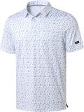 Obla Men's Golf Polo Shirt - Short Sleeve Moisture-Wicking Performance in Casual Print Design