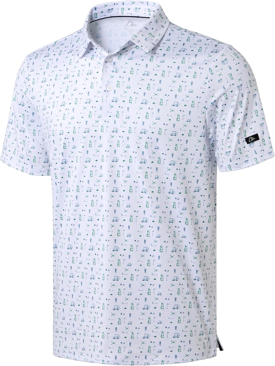 Obla Men's Golf Polo Shirt - Short Sleeve Moisture-Wicking Performance in Casual Print Design