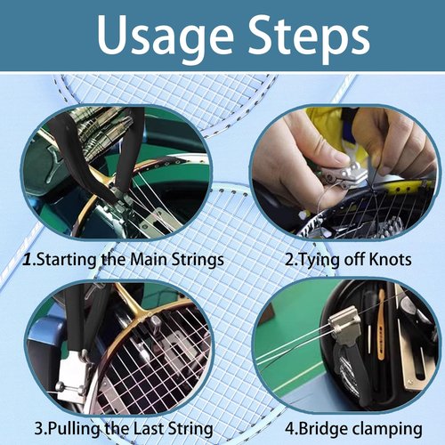 MYRIONT Tennis stringing Machine, Badminton Ball Machine Stringing Clamp, 3 Spring Sports Starting Clamp for Tennis Badminton Racket Stringing