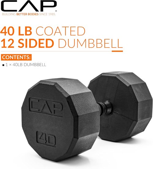 CAP Barbell Coated Hex Dumbbell - Versatile Weights from 10 to 120 lbs | Multiple Options Available