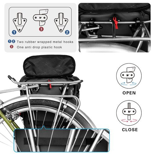 HUNTVP 20L Bike Pannier Bag Backpack Multifunctional Cycling Bicycle Rear Seat Trunk Pack Bag Bike Saddle Bag Backseat Pack Bag