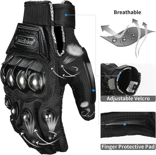 ILM Motorcycle Racing Gloves - Alloy Steel Touchscreen Design for Enhanced Grip | Durable & Stylish