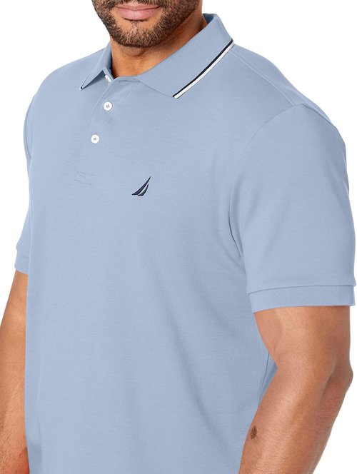 Nautica Men's Classic Fit Polo Shirt - Short Sleeve with Dual Tipped Collar | Stylish Comfort