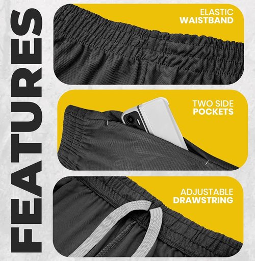 NY Threads Men's Athletic Shorts - Quick Dry Lightweight Running Gym Shorts with Pockets | Loose-Fit Design