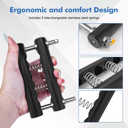 Stainless Steel Hand Gripper Strengthener, 8-142 kg Adjustable Hand Grip Strength Trainer, Forearm & Wrist Strength Training for Athletes, Rock Climbers, Rehabilitation