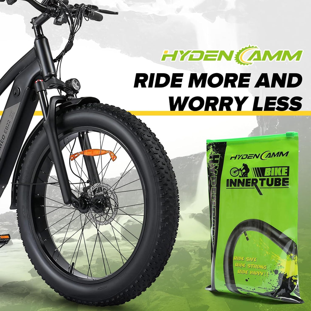 Skiennix Fat Tire Bike Inner Tubes - 20/26" x 3.0/3.5 with 32mm AV Schrader Valve & Tire Levers