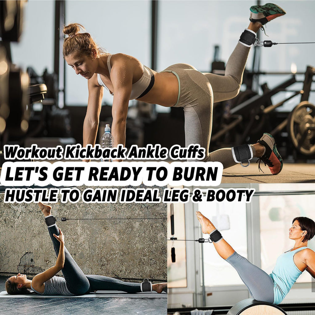 Skiennix Fitness Ankle Straps - Adjustable Neoprene Leg Straps for Glute Kickbacks & Lower Body Workouts