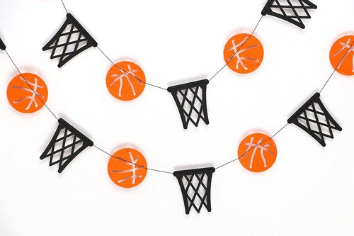 Basketball Hoop Garland Decorations - Sports-Themed Banner for Game Day Parties & Celebrations
