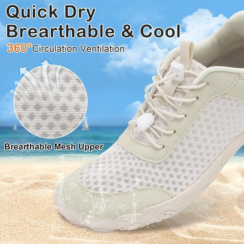 BARERUN Quick-Dry Water Shoes for Men & Women - Adjustable Wide Toe Design for Beach & Sports