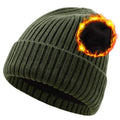 Oversize XL XXL Wool Beanie Hat for Men Big Head Merino Wool Knit Ski Skull Cap Large Size Winter Hats for Men Women Army Green