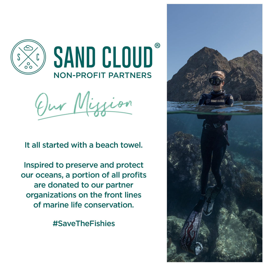Sand Cloud Large Turkish Beach Towel - Sand Resistant - 100% Organic Turkish Cotton Yarn - Quick Dry Towel for Beach Blanket or Bath - As Seen on Shark Tank - Marine Life (Whale Shark Turquoise)
