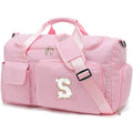 HuiLeo Kids Travel Duffle Bag Dance Bag Gifts for Girls Initial Gym Bag with Shoes Compartment for Women Lightweight Weekender Bags Pink-E