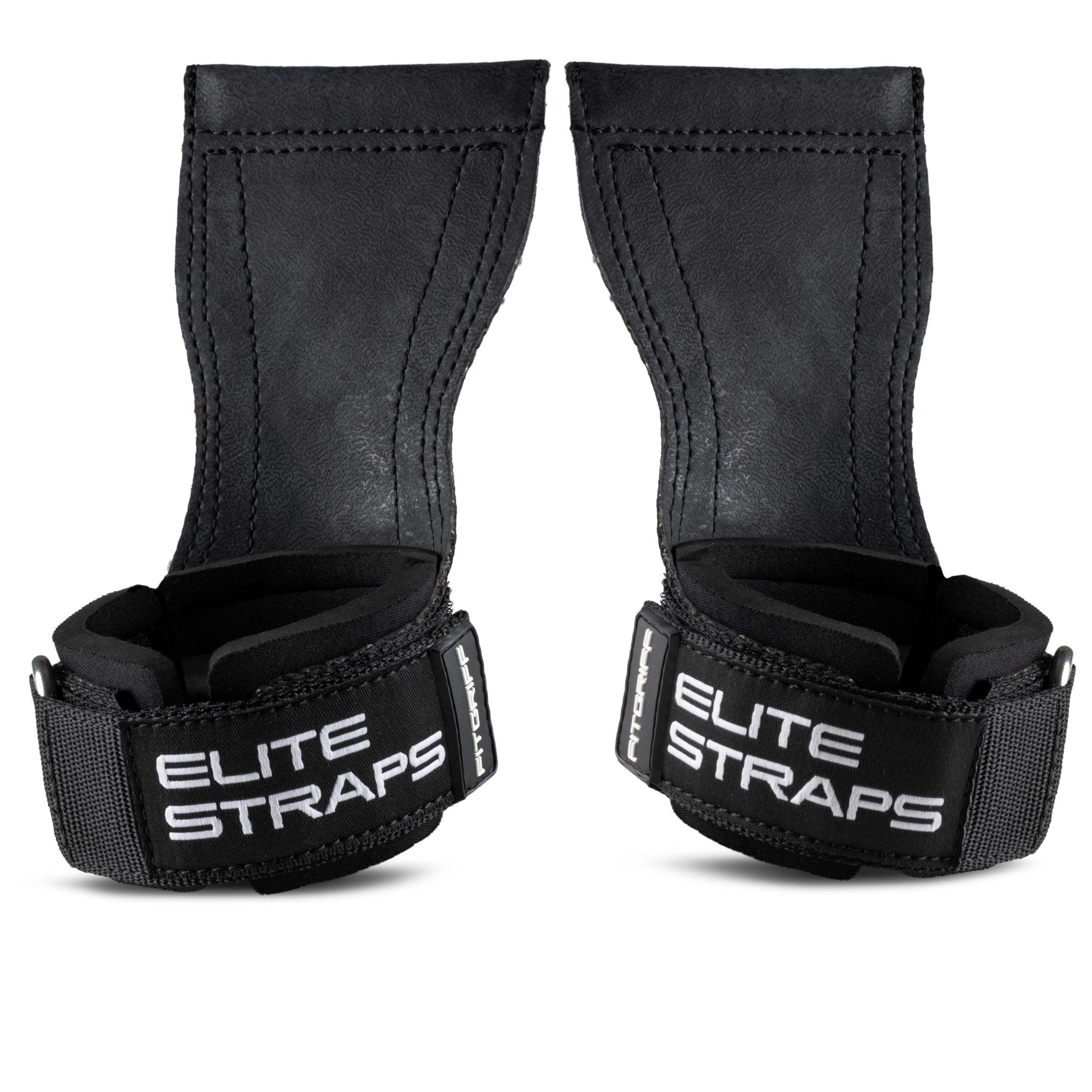 Fitgriff® Elite Straps - Lifting Wrist Straps (Rubber Grips) for Weightlifting, Gym, Workout, Deadlift - Anti-Slip Revolution for Men and Women (Black, XL)