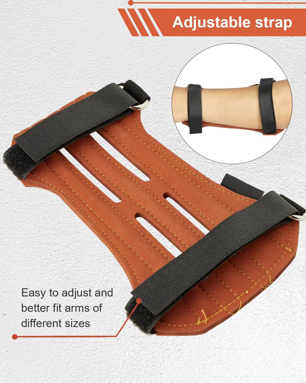 Toparchery Arm Guard & 3-Finger Protective Gloves - Brown for Recurve & Compound Bow Shooting