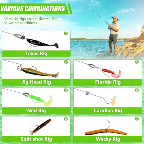Fishing Lures | 110-Piece Tackle Box Kit with Crankbaits, Spoons, Worms & Accessories for Bass, Walleye, Trout