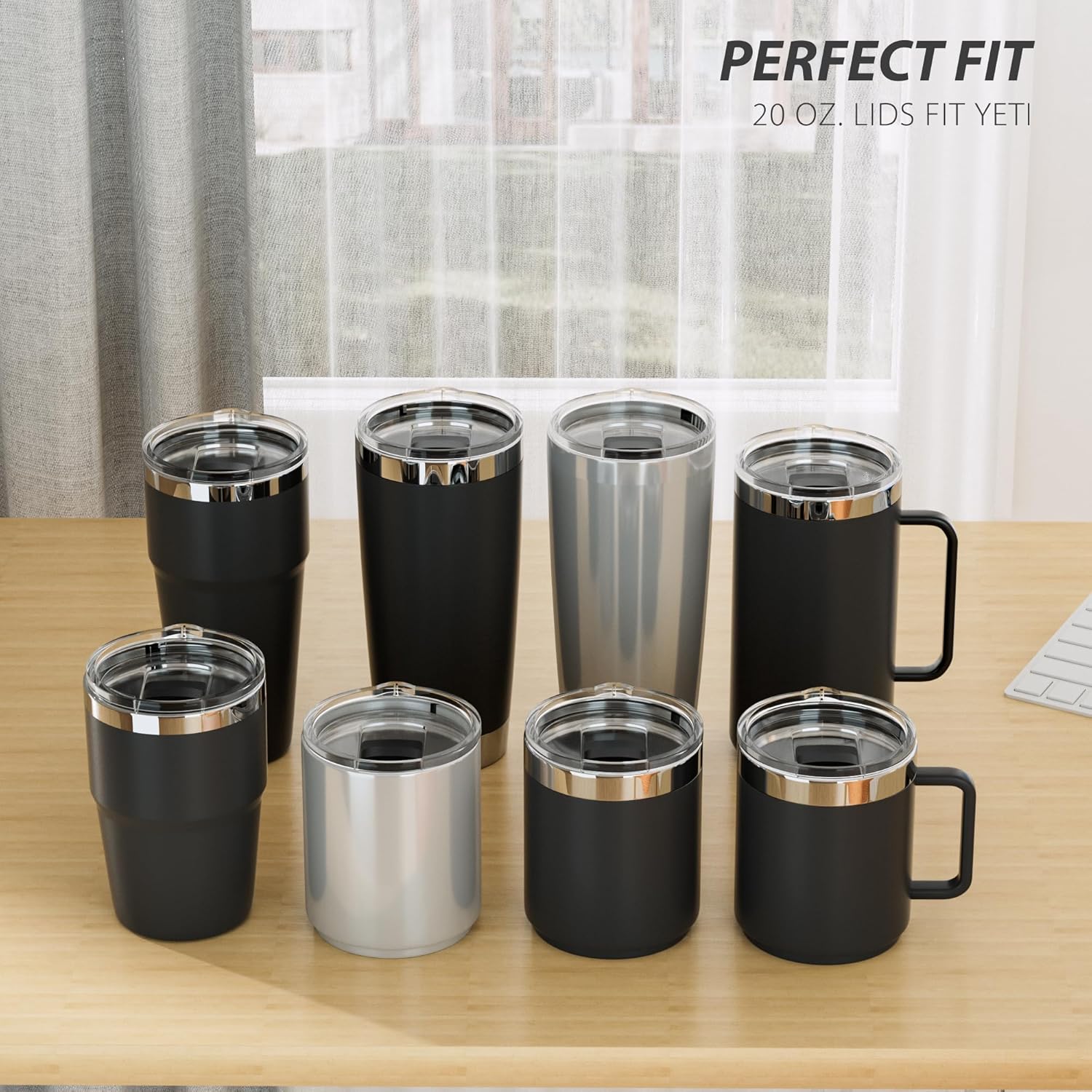 Yeti 20 oz Tumbler Replacement Lids - BPA-Free Magnetic Slider Covers | Easy to Clean, 3 Pack