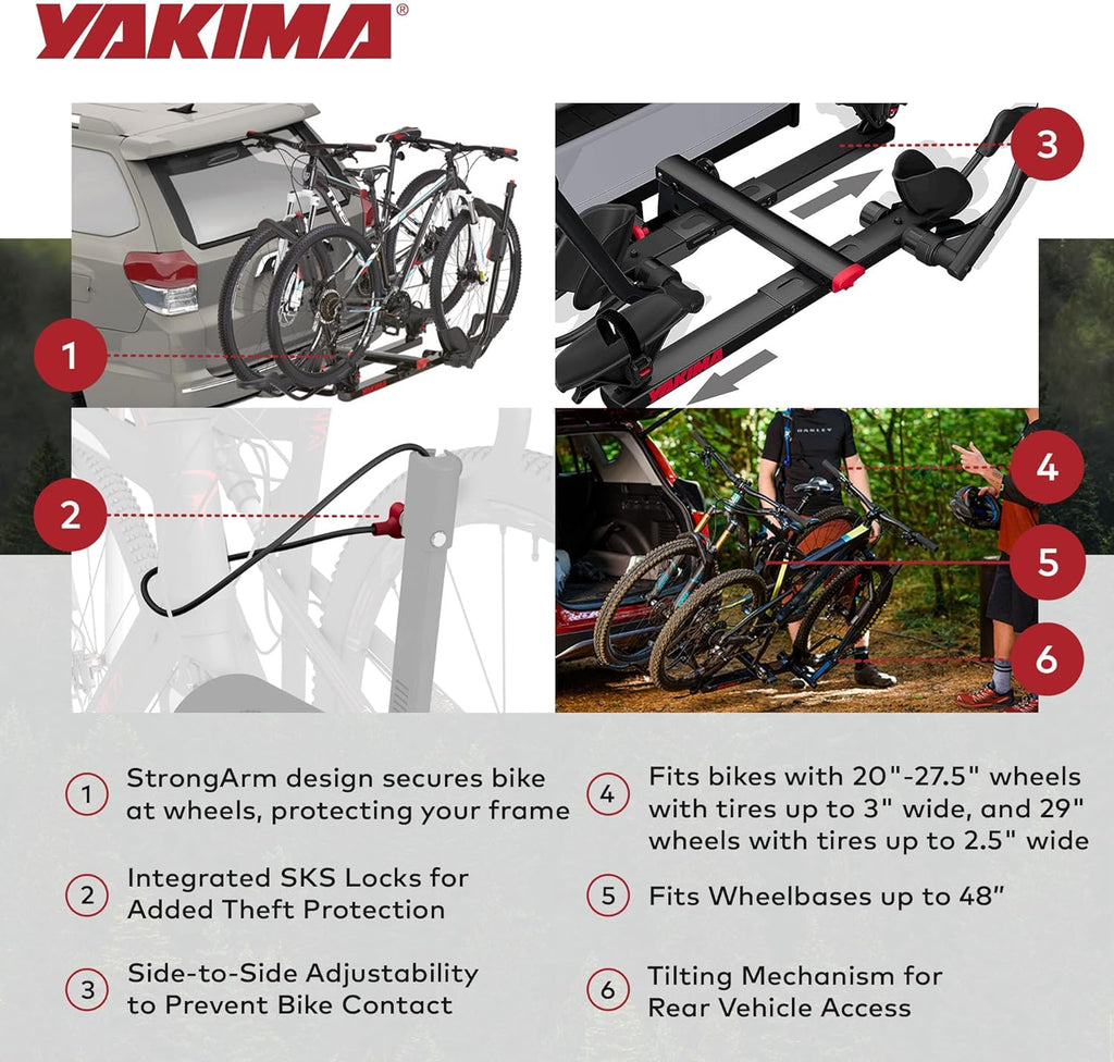 YAKIMA HoldUp Hitch Mount Bike Rack - Durable, Adjustable Design for 2 Bikes | Easy Installation