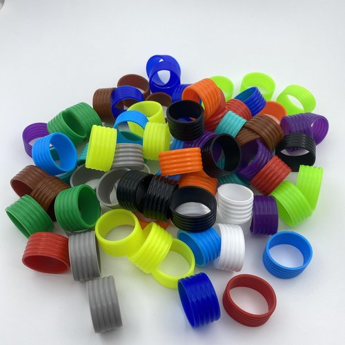 Good Elasticity 15 Pcs Assorted Tennis Racket/Pickleball Paddles/Squash Silicone Ring Racket Grip Bands Rubber Ring,Grip Finishing Ring/Racquet Grips Overgrip (15pcs Assorted)