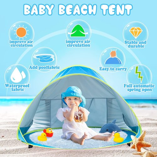 Monobeach Baby Beach Tent - Portable UV Protection Sun Shelter for Infants | Easy Pop-Up Design