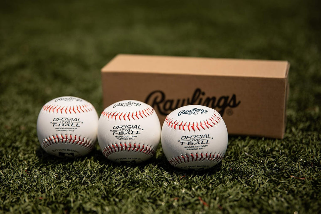 Rawlings Official T-Balls - Youth 6U | 3 Count | Sponge Rubber Core for Indoor/Outdoor Play
