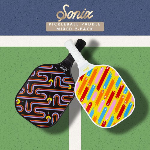 Sonix x Pac-Man | Pickleball Paddles Set of 2 | USAPA Approved | Fiberglass Surface, Honeycomb Core | Mixed 2-Pack Paddles | Pacman