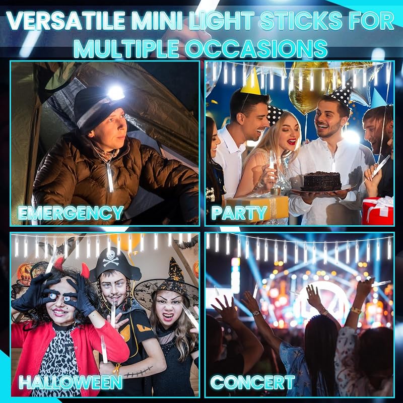Warm White 4" Glow Sticks Bulk 100 Pack | Emergency Party Glow Sticks