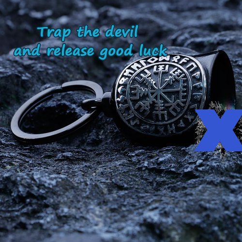 Viking Motorcycle Bell - Angel Bell for Men & Women, Motorcycle Accessories (Black Silver)