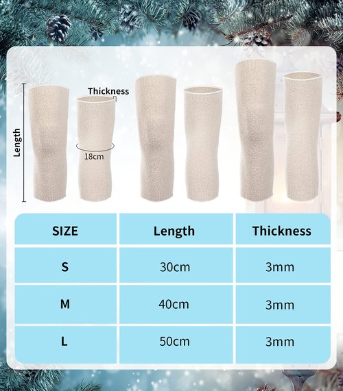 Boao 3 Pairs Knee Warmers for Women Thermal Knee Warms Fabric Leg Pads Arthritic Knee Braces Compression Sleeve Knee Supports(Black, Gray, Nude, Large)