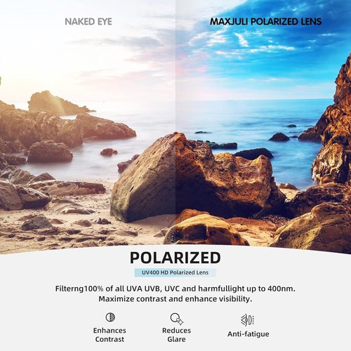 MAXJULI Polarized Sunglasses - UV 400 Protection for Big Heads | Stylish and Comfortable 8125