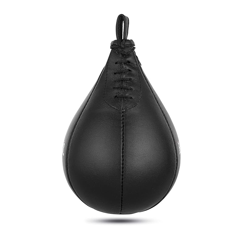 Speed Bag Punching Ball – Premium Cowhide Leather with Swivel, 9.5" x 7" Lightweight Training Bag