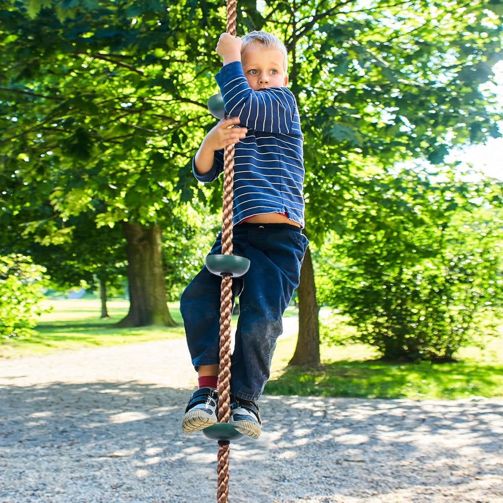 RedSwing Climbing Rope Swing - Heavy Duty Plastic Disc Seat for Kids & Adults | Green Color