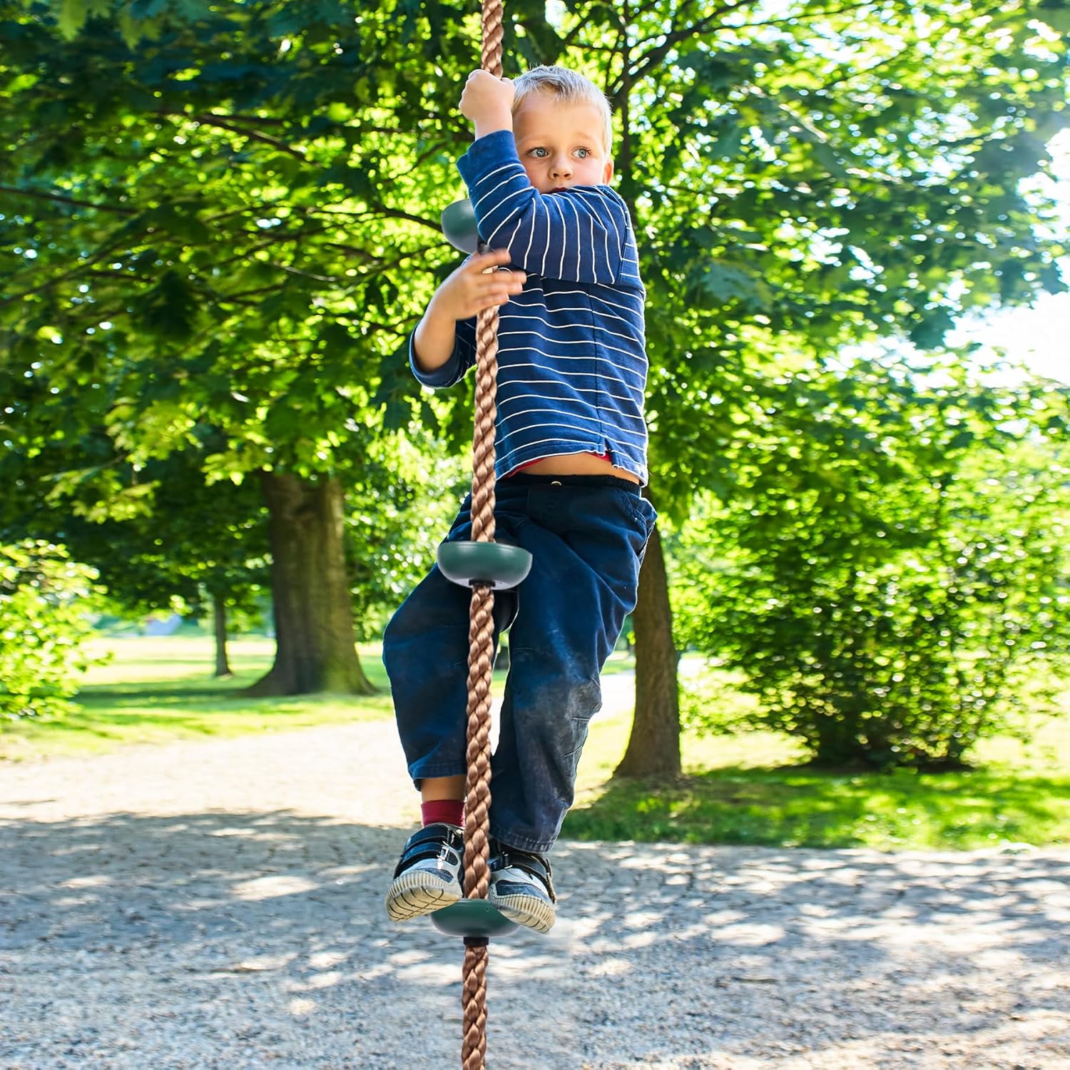RedSwing Climbing Rope Swing - Heavy Duty Plastic Disc Seat for Kids & Adults | Green Color