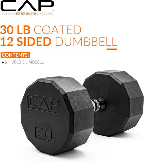 CAP Barbell Coated Dumbbell Weights - Versatile Options in Pairs & Sets for Home Gym Use