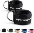 Fitgriff® Ankle Straps V2 - Leg Pulley Attachment for Cable Machine | 2-Piece Kickback Straps for Gym Workouts