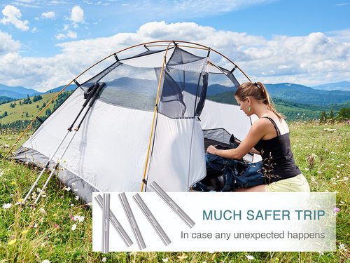 BRILLIANCE4U Tent Pole Repair Sleeves, Tent Pole Splint, Spare Repair Tube Inner Dia. 14mm 5 Pack