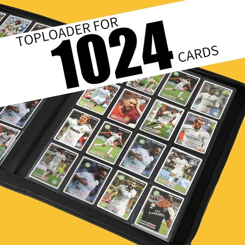 GERMUN Trading Card Binder - Premium 16 Pocket Card Holder for 1000+ Cards | Double-Sided Album (Red)
