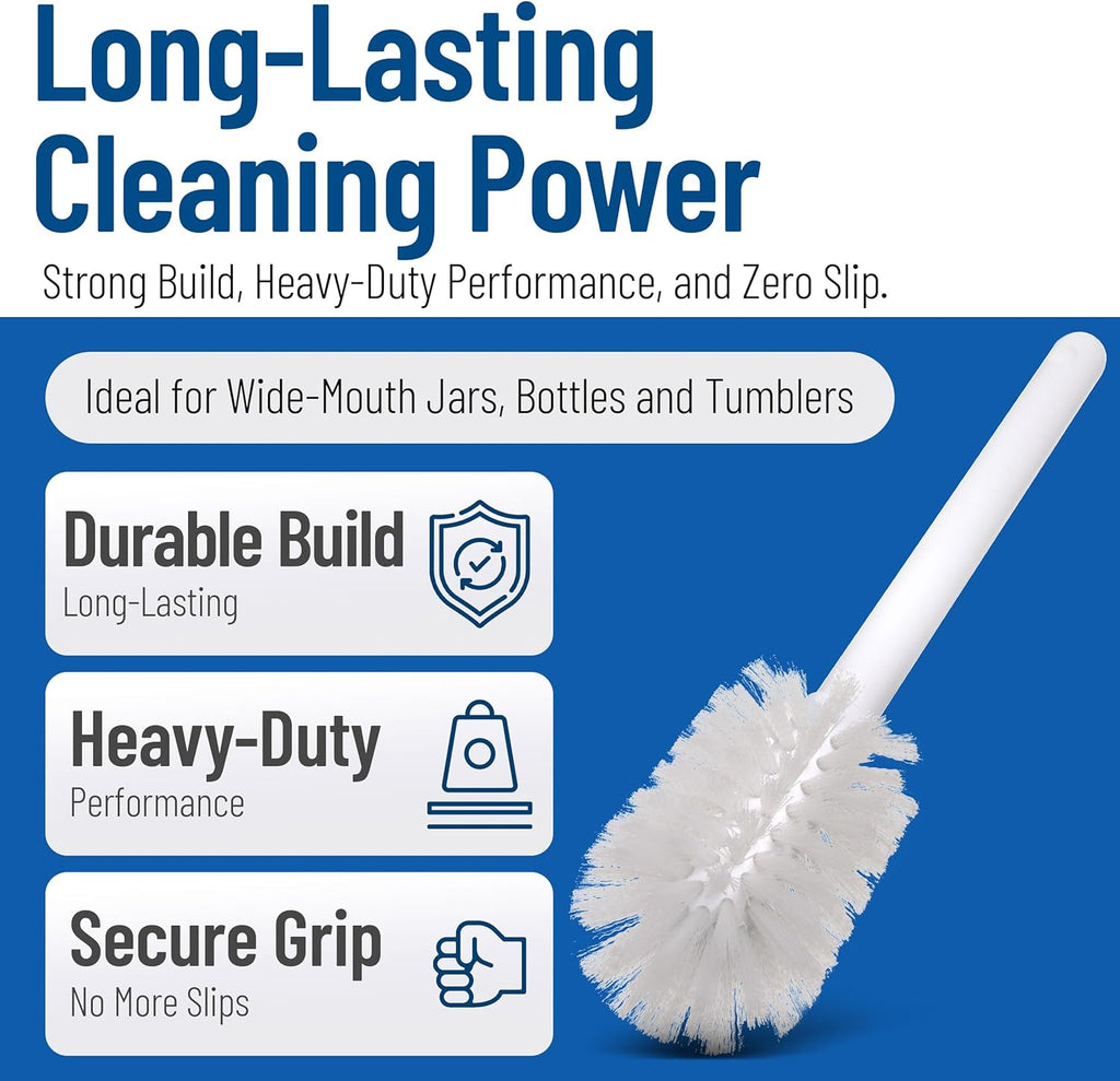 SPARTA Plastic Dish Brush - Lightweight & Break-Resistant Cleaning Tool | 11-Inch, White